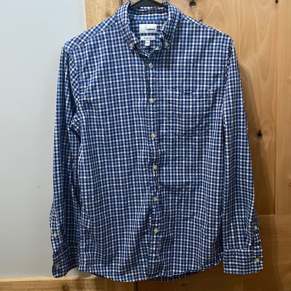 Sonoma Blue Plaid Shirt